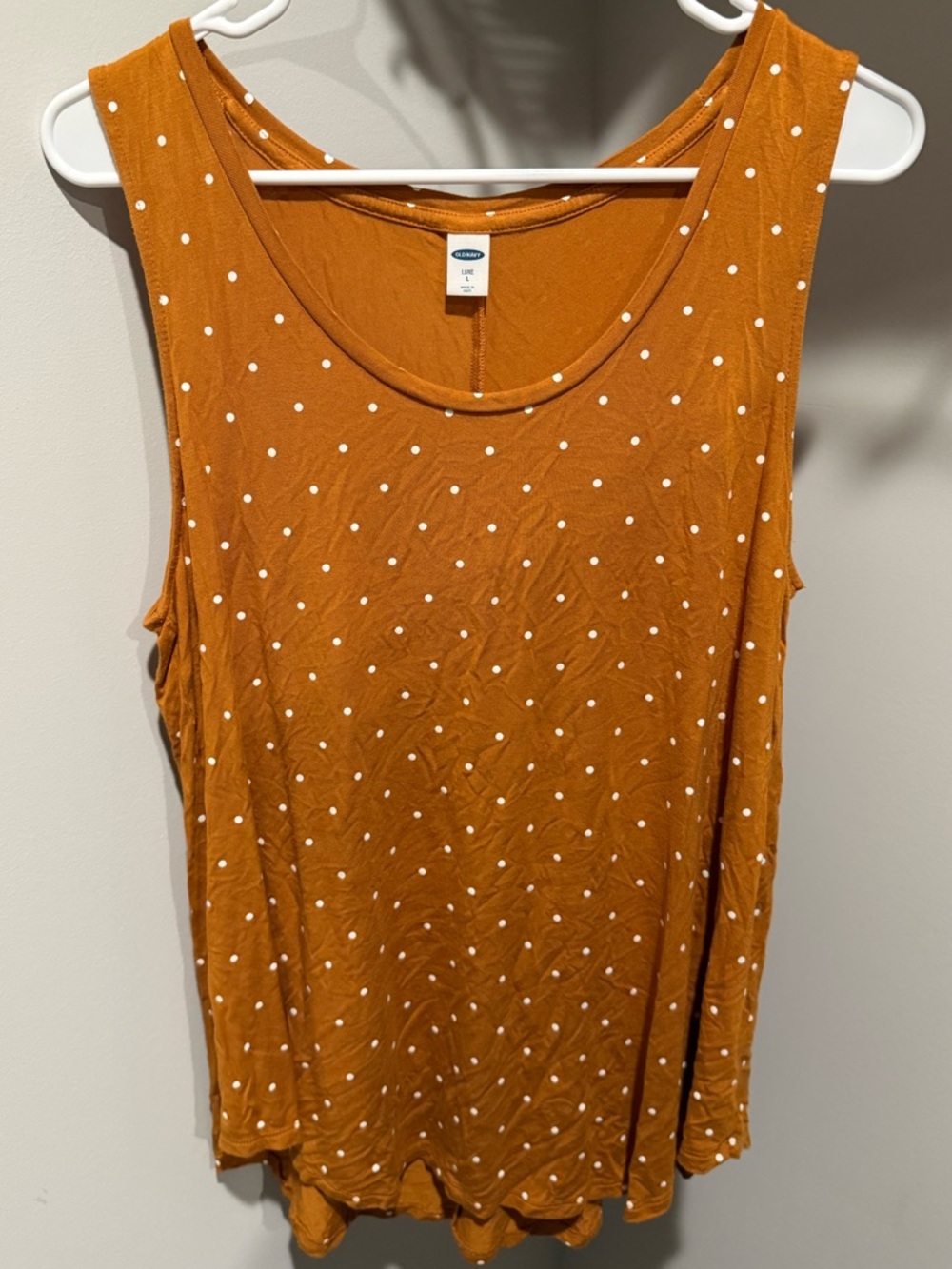 Old Navy Rust Orange Polka Dot Tank Top